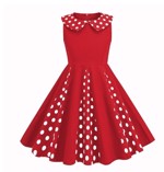 Børne 50ér kjole; Mini Miss Ladybug, rød